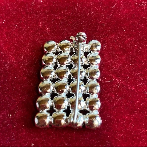 🍒3 for $33 🍒 Elegant Rhinstone Rectangular Pin Brooch - Picture 3 of 6